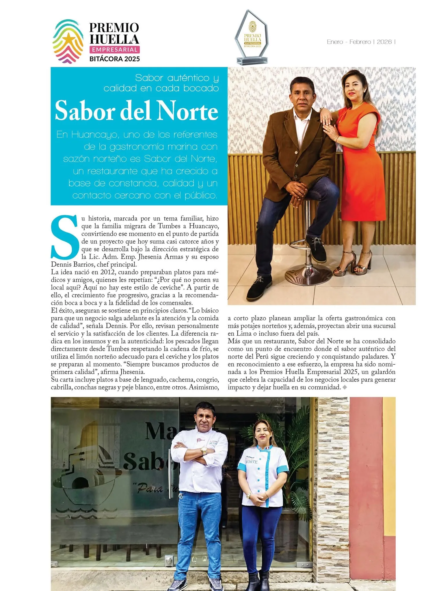 Página de la revista Bitácora sobre Marisquería Sabor del Norte